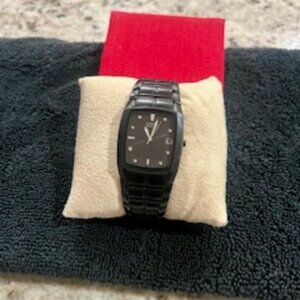 Citizen Eco Drive Watch, Black, Silver Accents on Face, With Date Feature